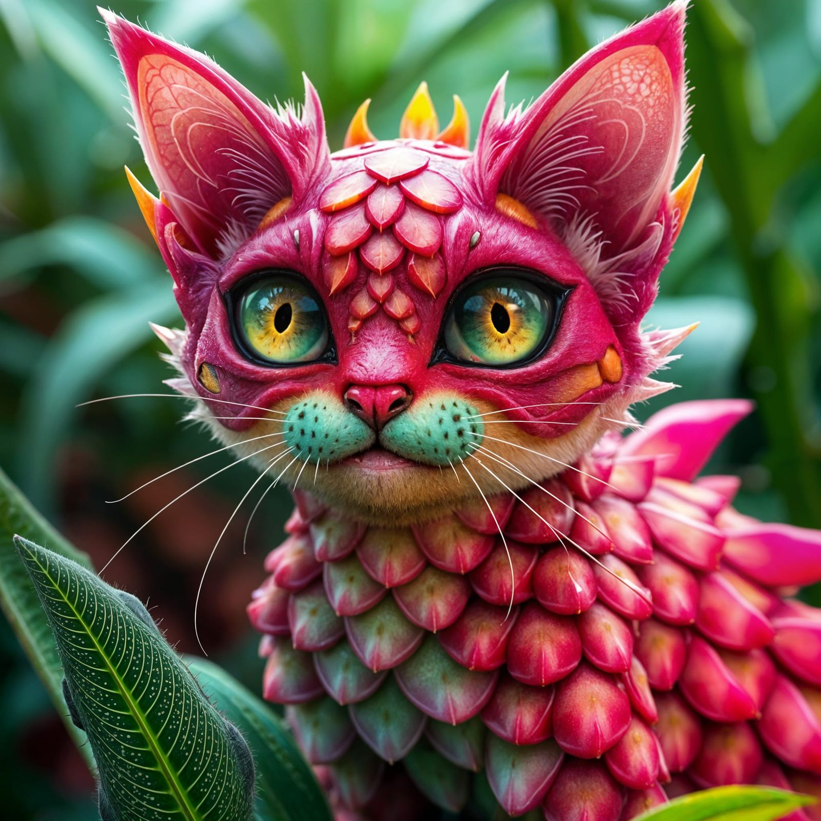 Dragonfruit-cat  by @Laevos