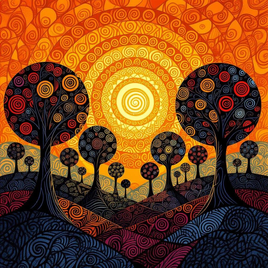 Zentangle Forest  by @zephyrael