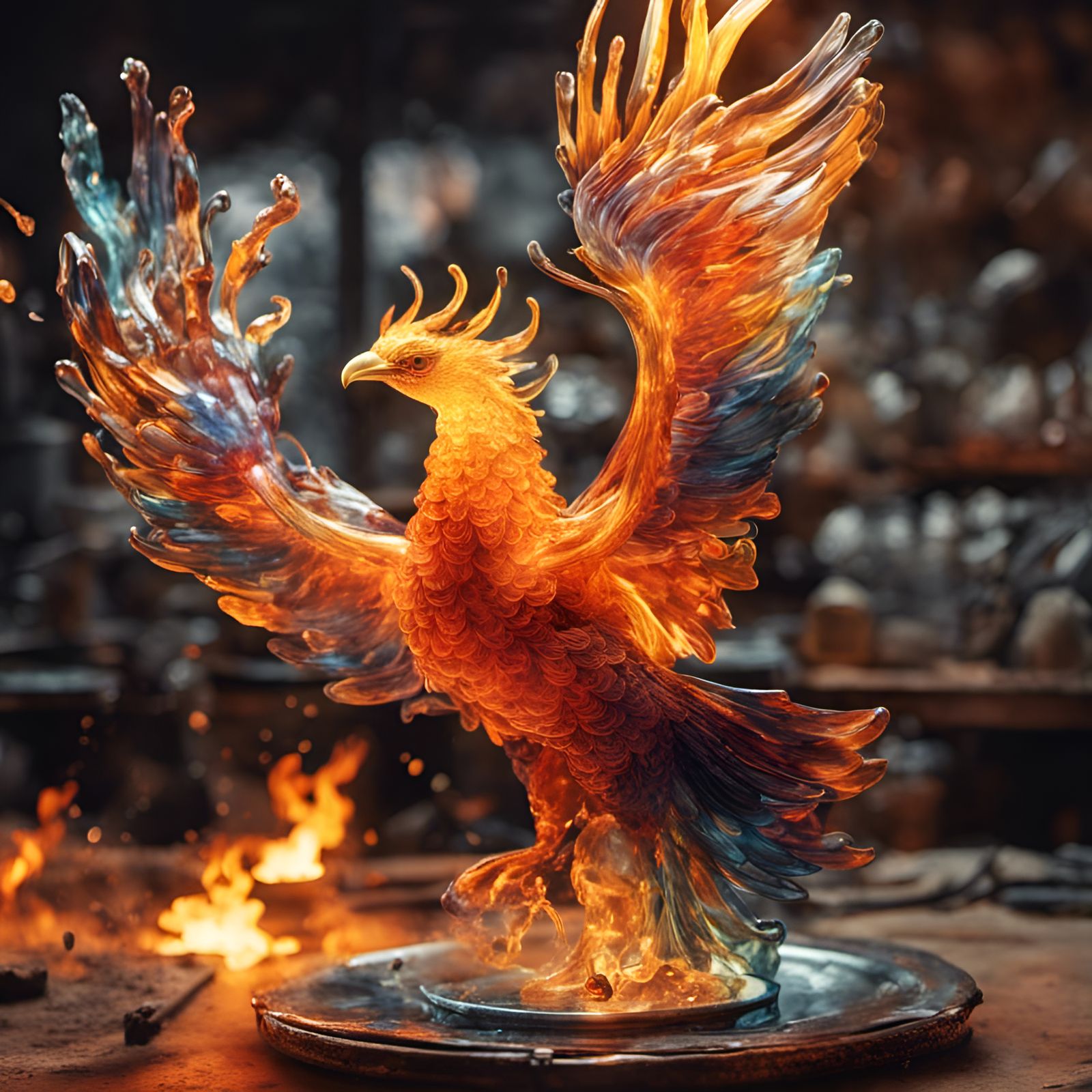 Glass Phoenix  by @Miz