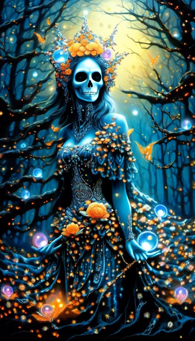 Gorgeous Beast Woman in Holographic Cityscape