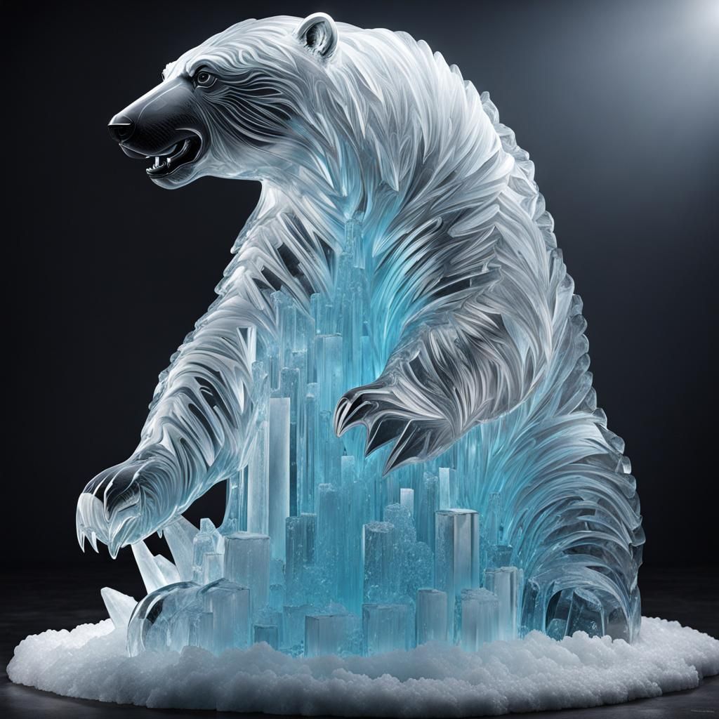 Polar Bear Ice Sculpture AI Generated Artwork NightCafe Creator