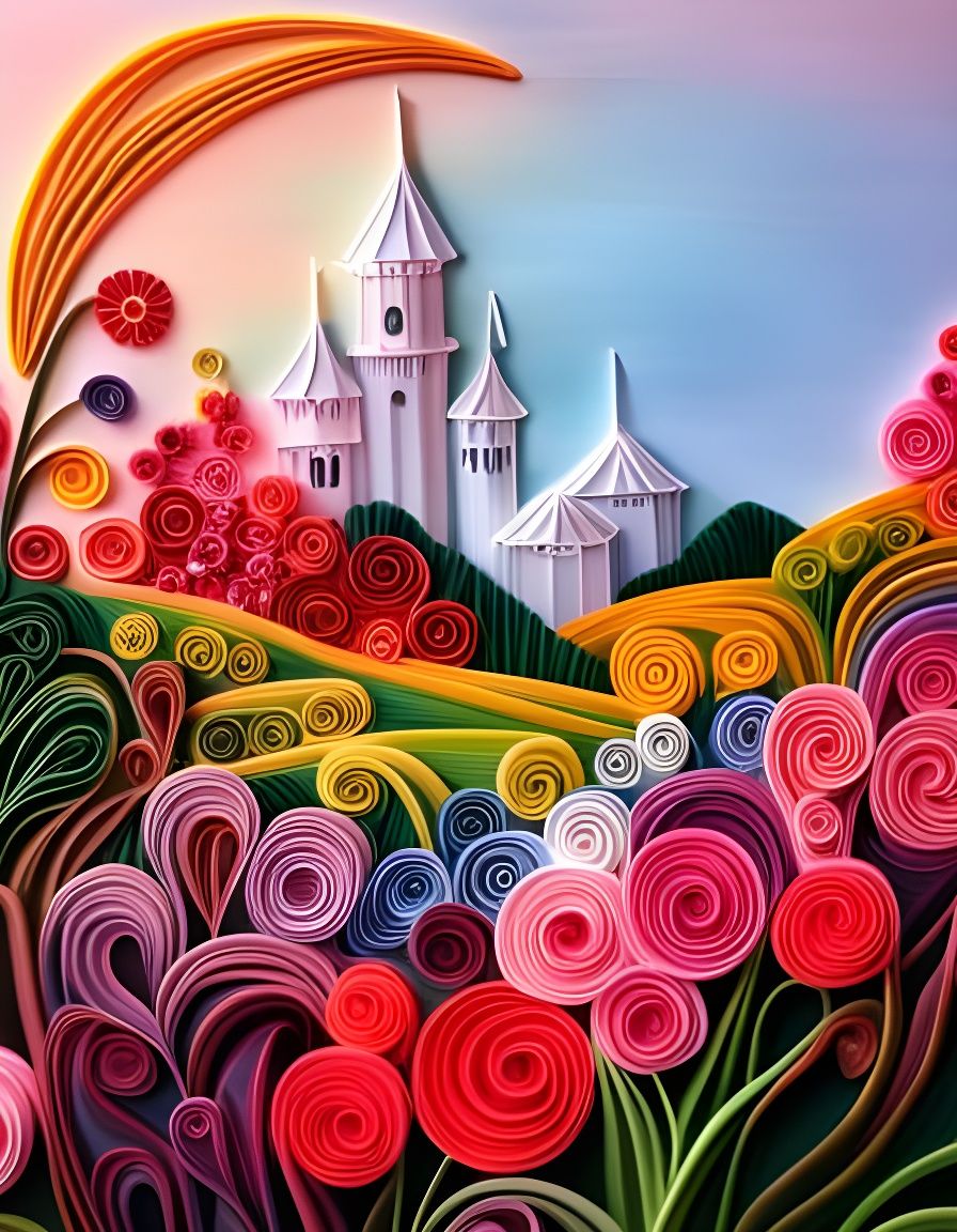 Paper quilling garden AI Generated Artwork NightCafe Creator