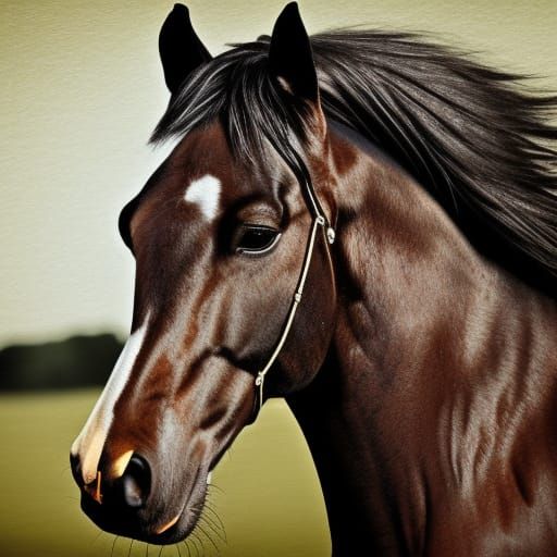 Photo portrait of magnificent horse, by  Carol J Walker, by Raphael Macek, centered, intensely detailed, ...  by @BinaryDragon