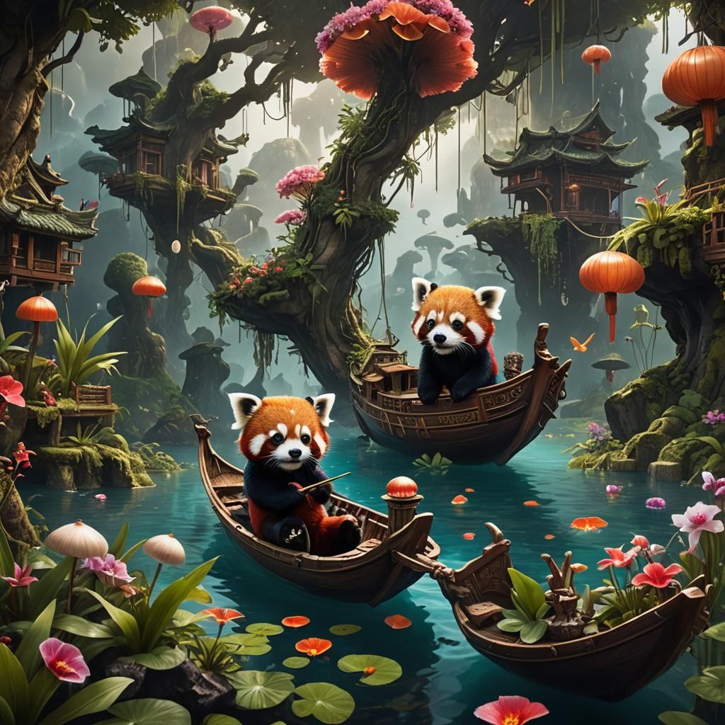 hyperrealistic fantasy matte painting, Uniquely Shaped Boat ...