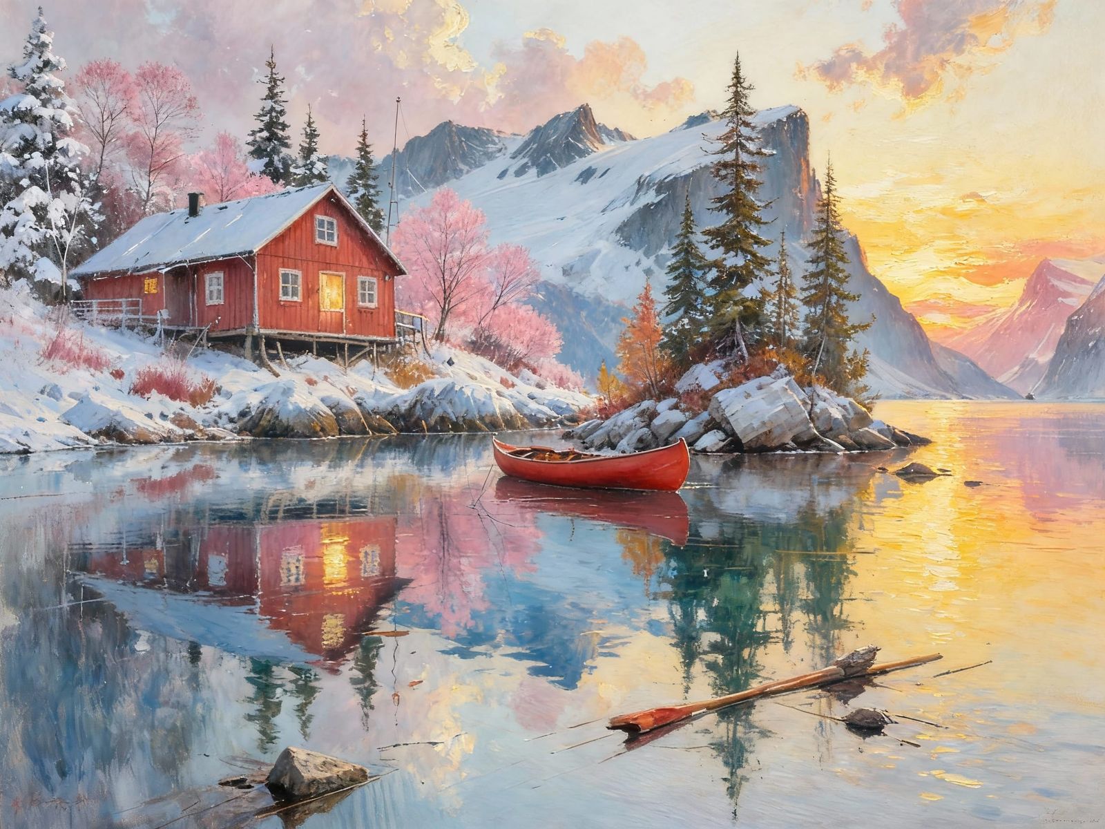 Winter cabin  by @Kosh