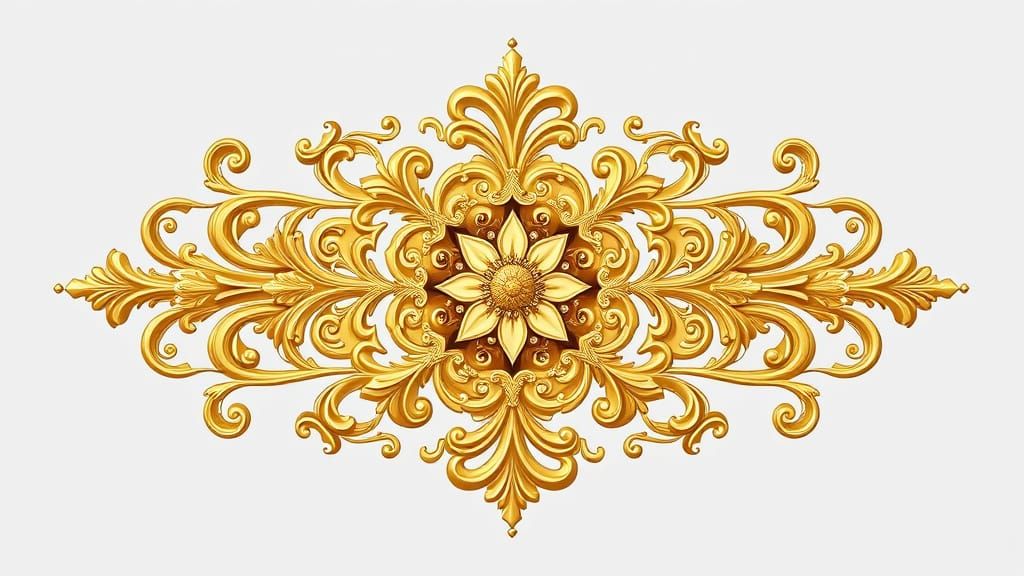Elegant Gold Ornament in Baroque Style