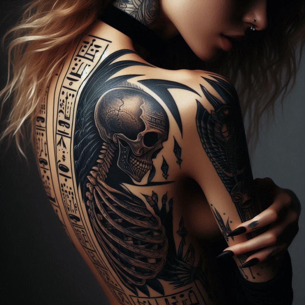 Deadly hieroglyphs adorn skin, Royo