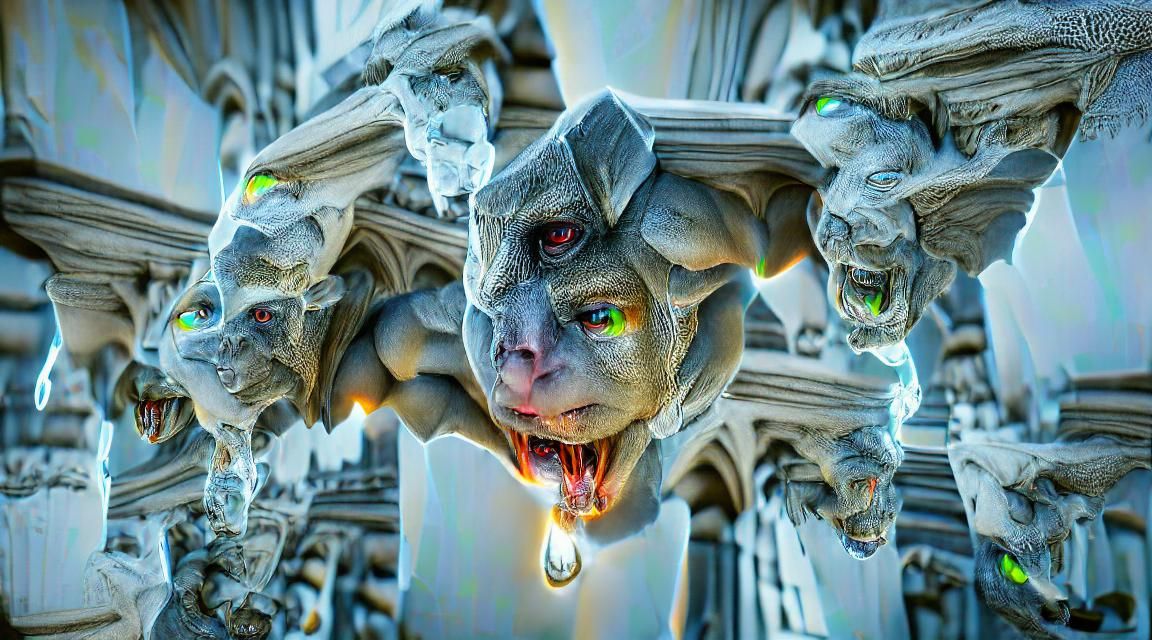 gargoyle nightmare 8k resolution CryEngine  ambient occlusio...