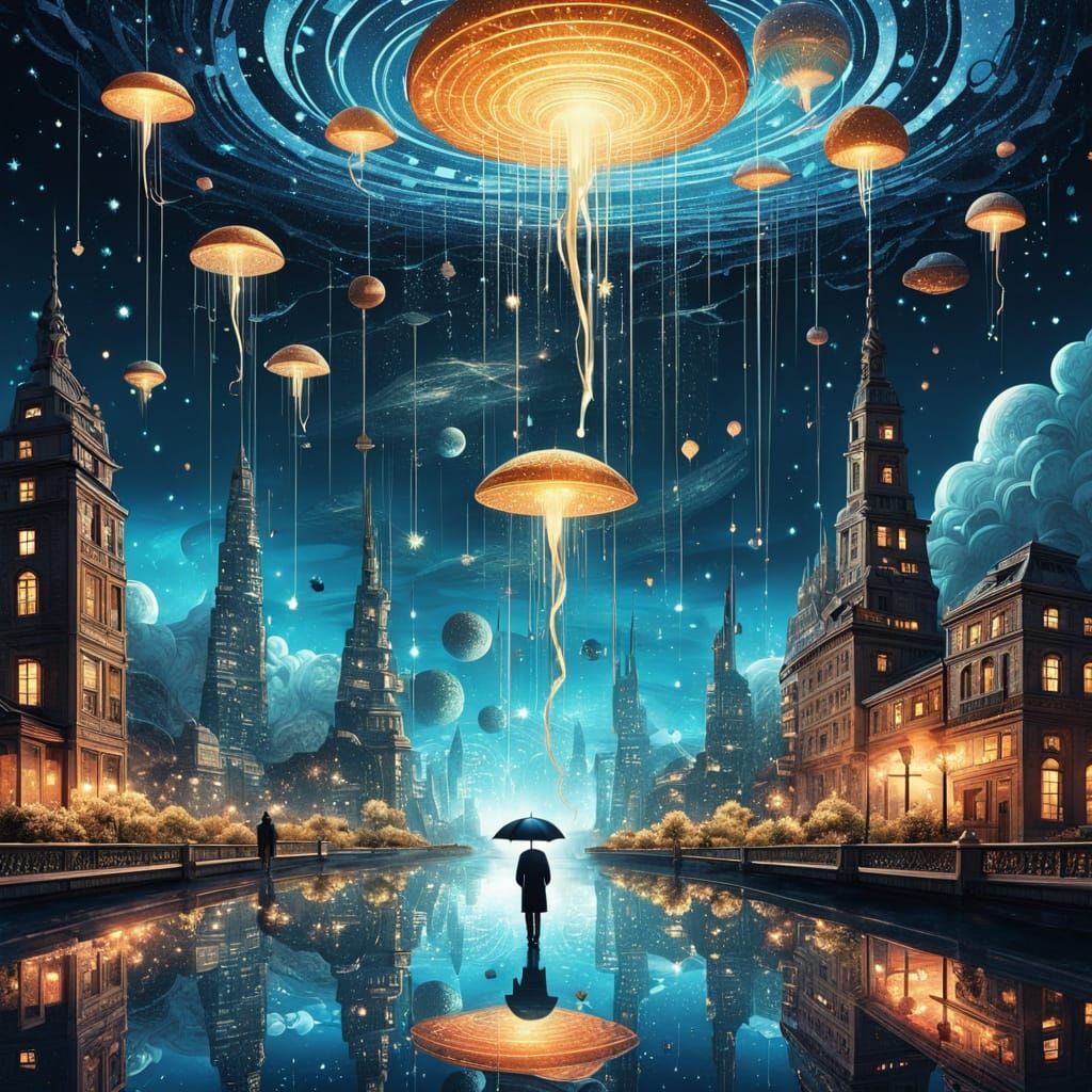 An unexpected, fantastical cityscape  by @argentino 