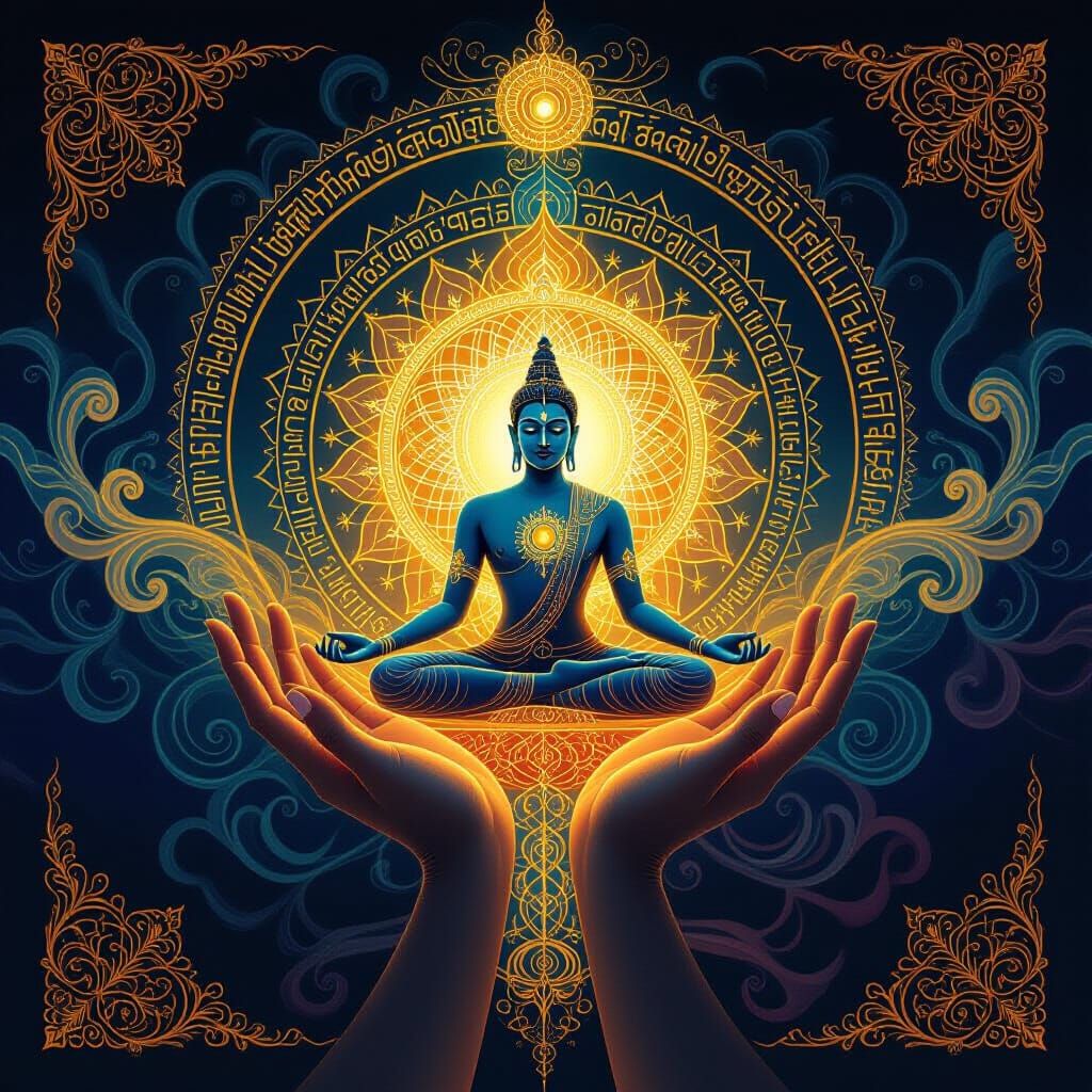 Cosmic Energy Mandala: Life Death Rebirth Scene