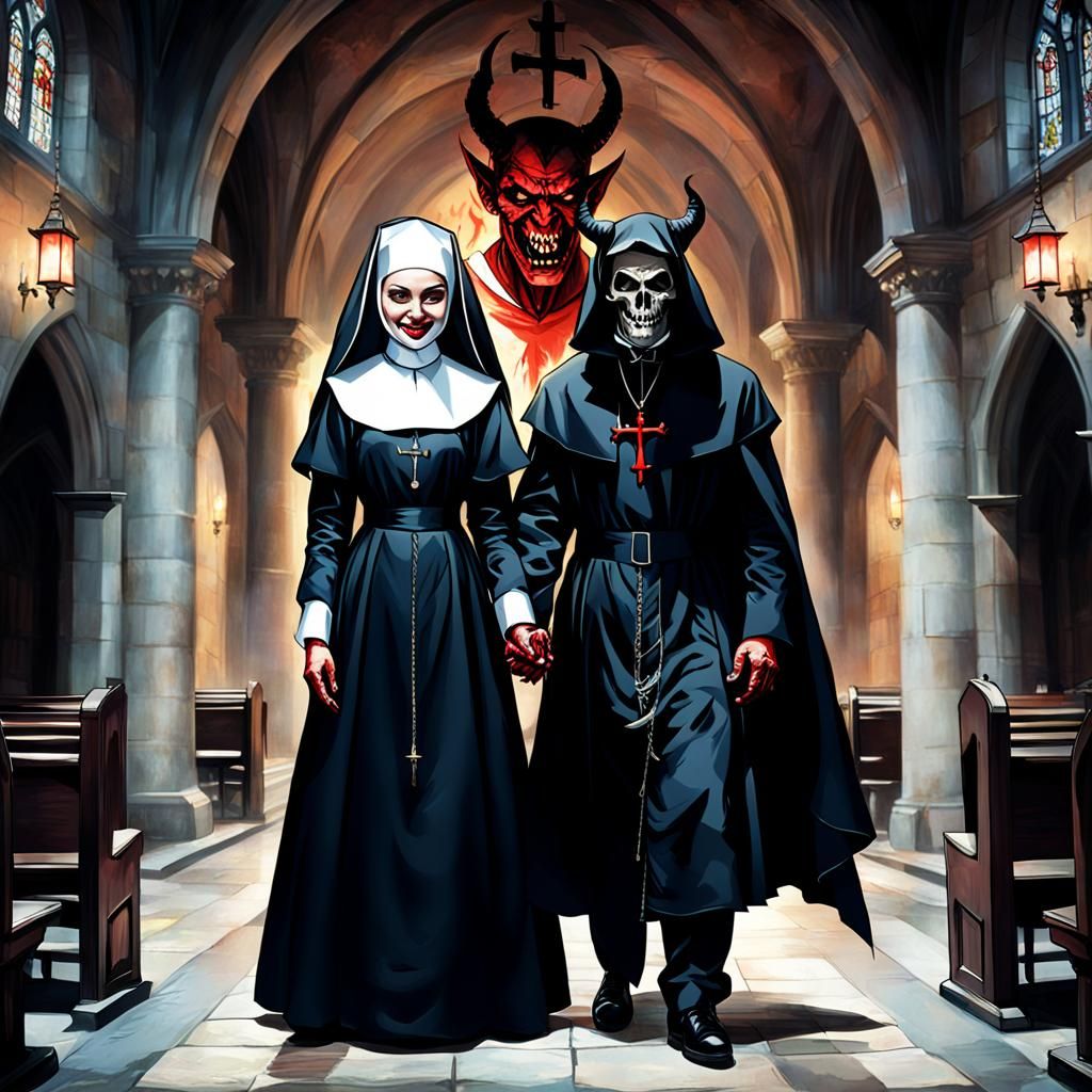 The devil and his nun.