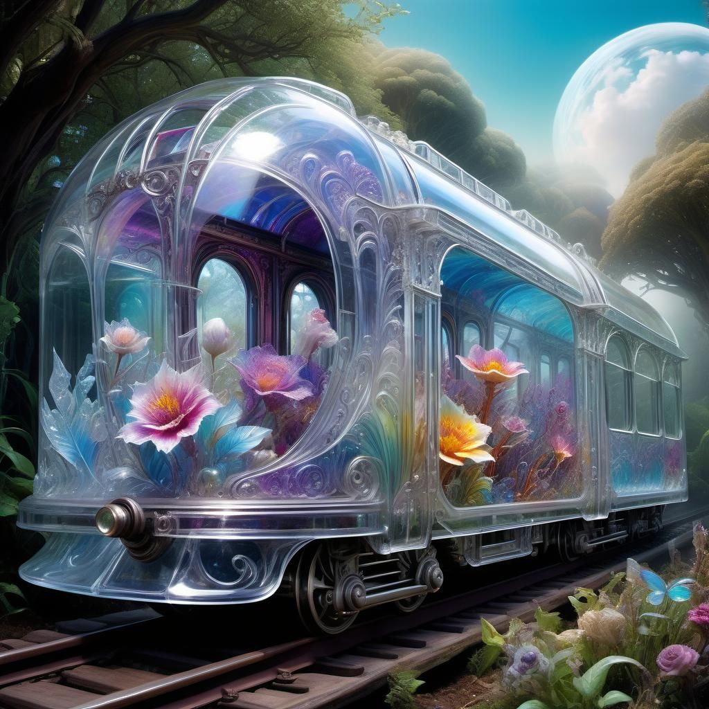flowers in a train  by @dae