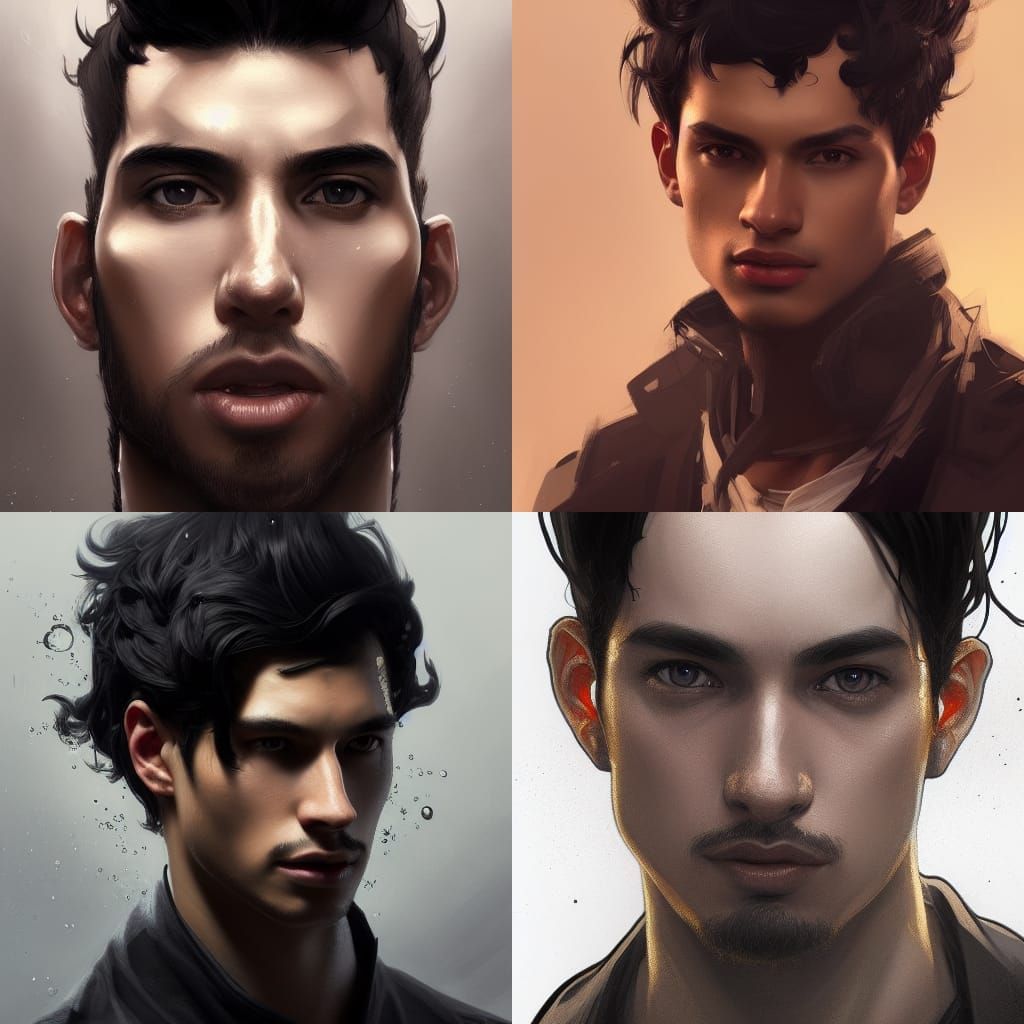Young man with black hair