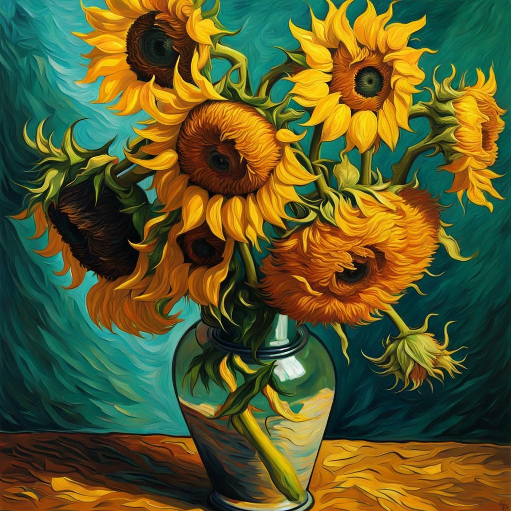 Sunflowers in a vase - Fan of Van Gogh

  by @Handwing
