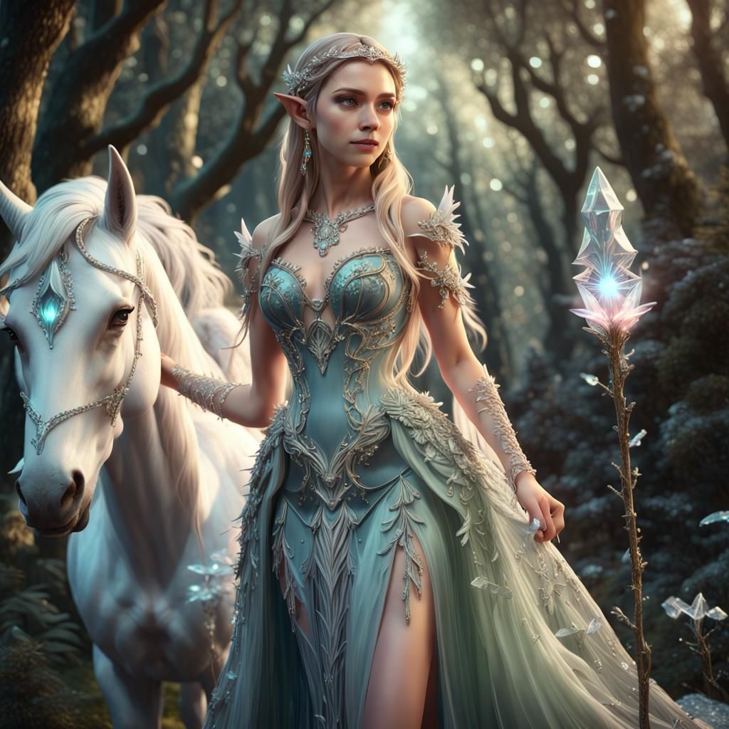 The Elven sorceress in the Crystal Forest