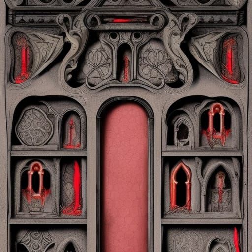 Ossuary cemetery segmented shelves