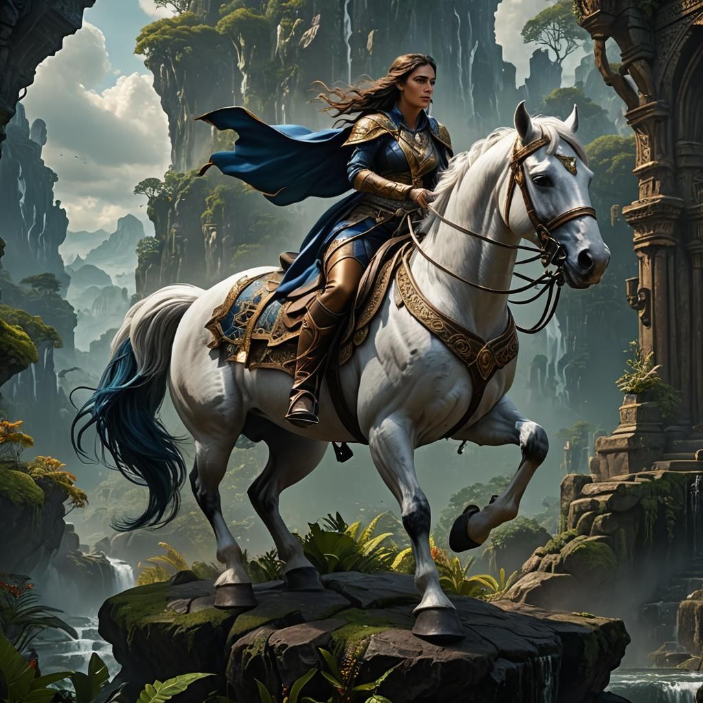 on the horseback