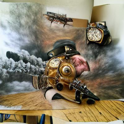 World War 3 steampunk hyperrealism
