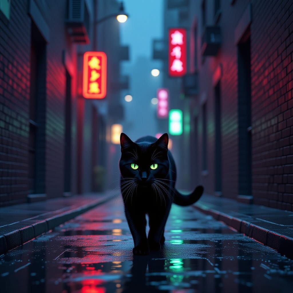 Black Cat  by @ABi Fantasy