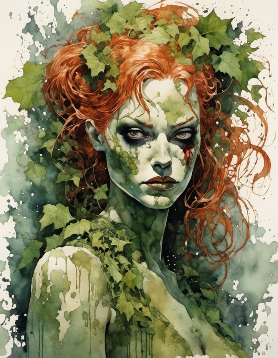 dc poison ivy zombie, rancid flesh - AI Generated Artwork - NightCafe ...