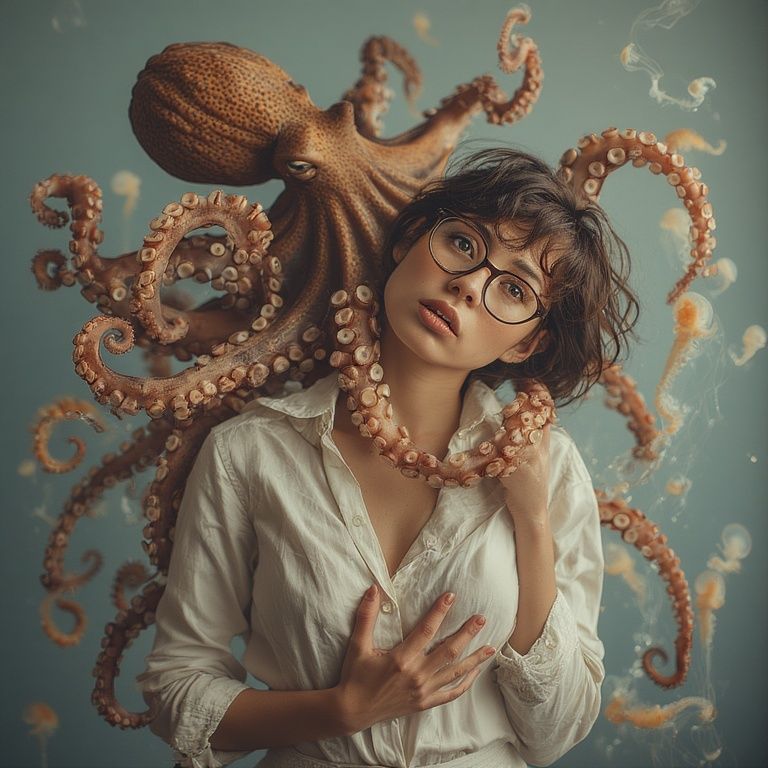 Portrait with octopus