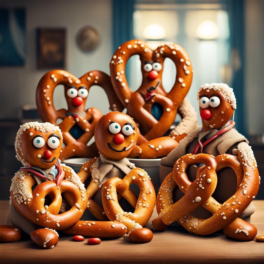 Family of Prezels taking a photo..  by @Rip_Skeleton