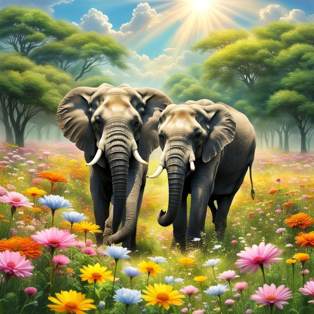 Two elephants
