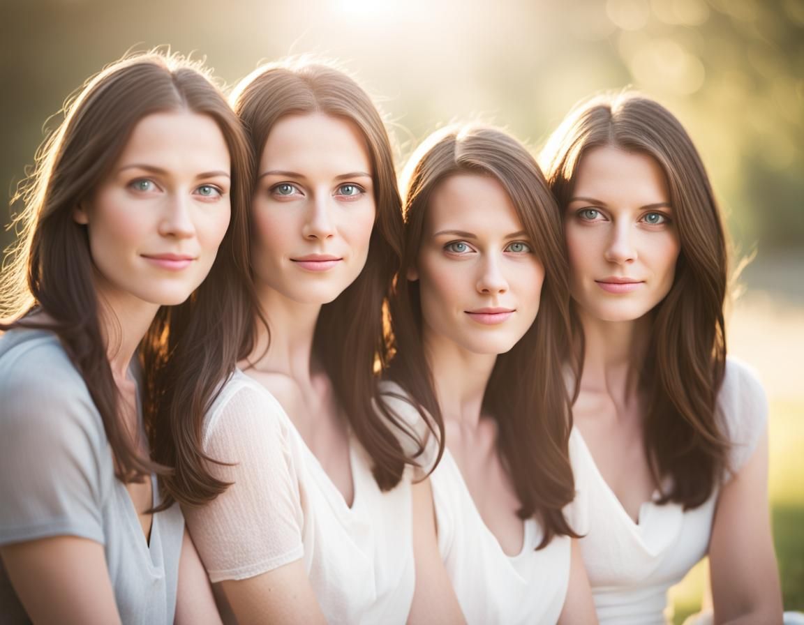 adult sisters with brunette hair in their 30s sitting for a ...