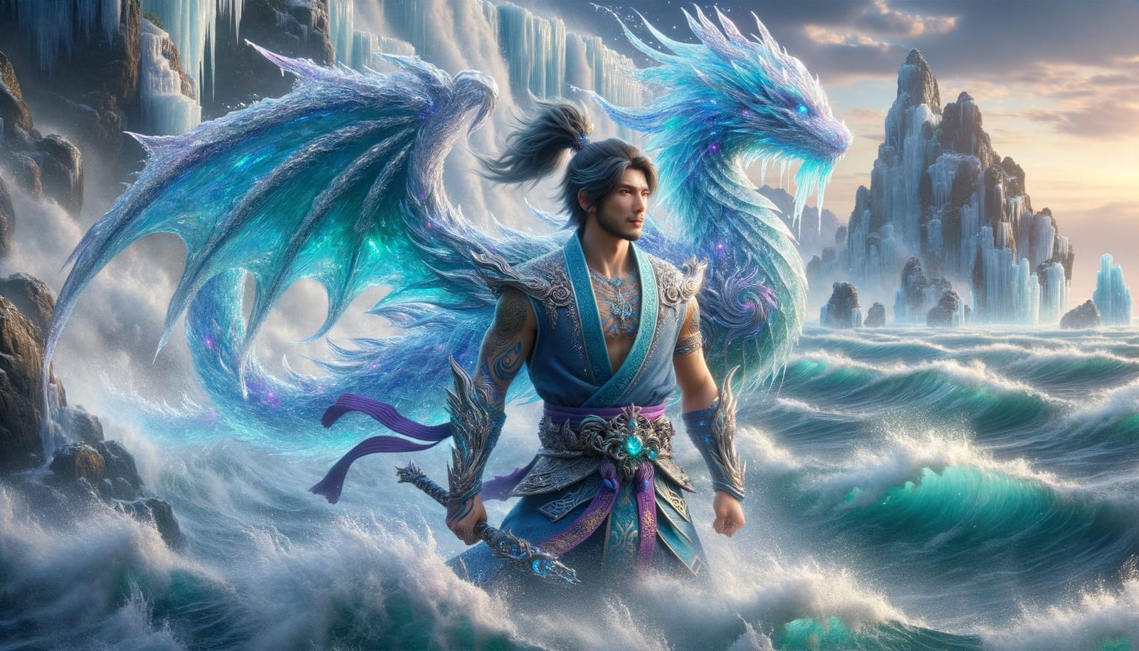 Atlantean Protector Ice-dragon - Ai Generated Artwork - Nightcafe Creator