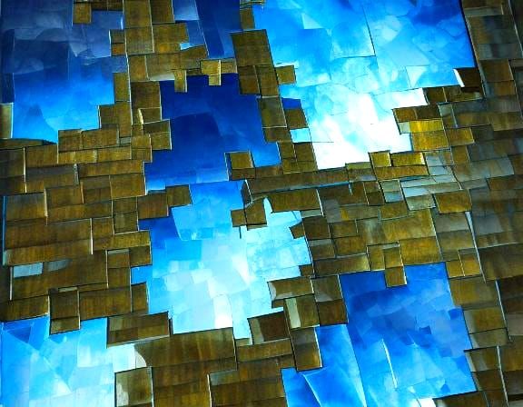 (Broken mirror:1.8) Under the transparent cracked ice, all t...