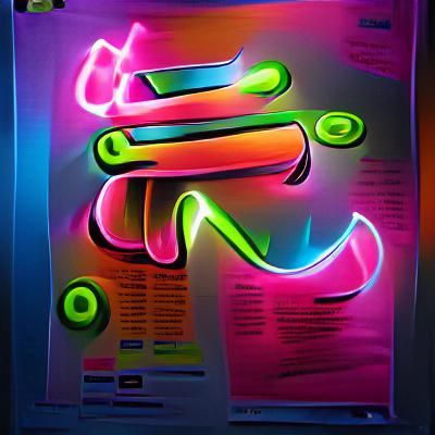 glowing neon colourful poster art