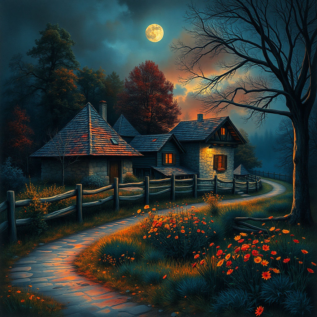 Group of Stone Cabins in Switzerland