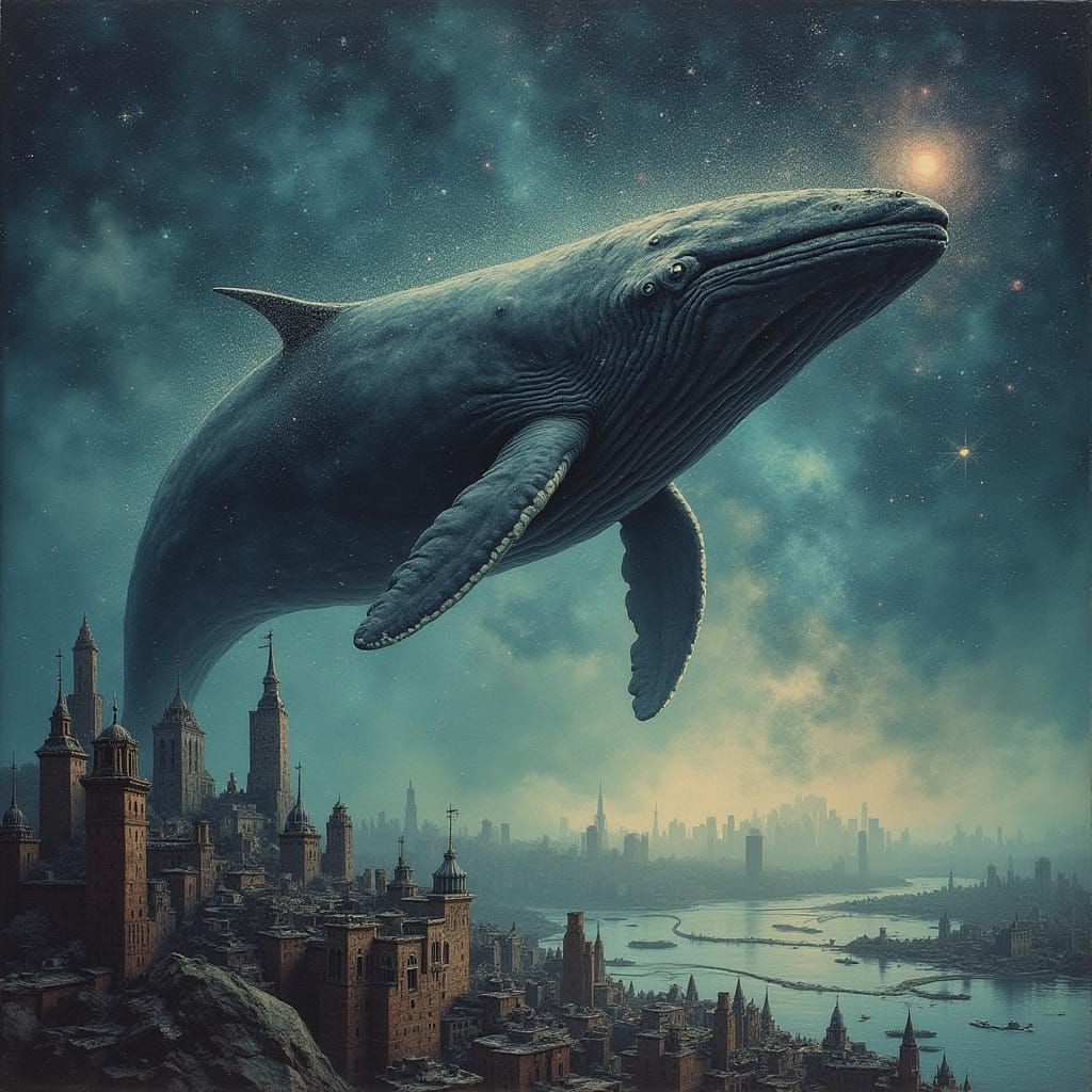 Cosmic Whale Breaching a Sea of Stars