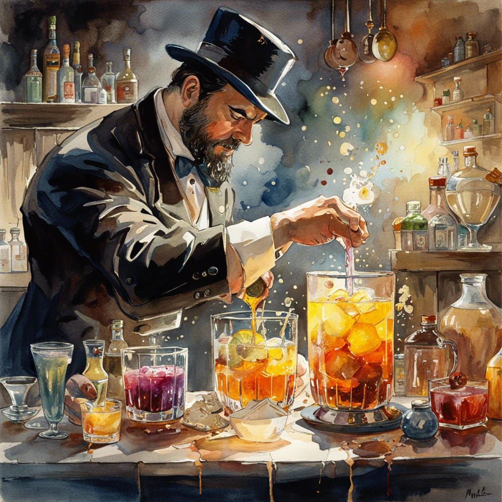 The experimental bartender AI Generated Artwork NightCafe Creator