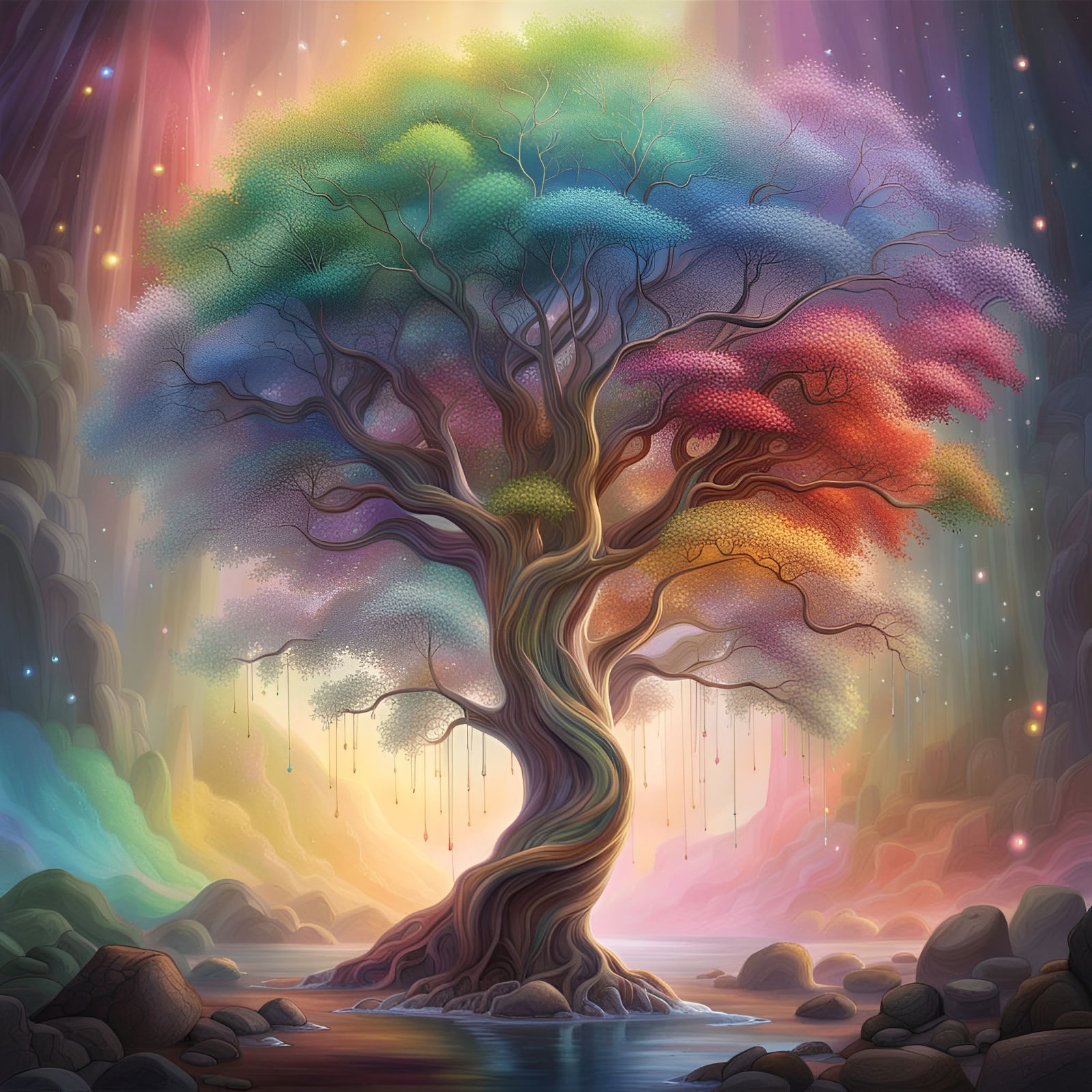 Rainbow Tree  by @kaminari