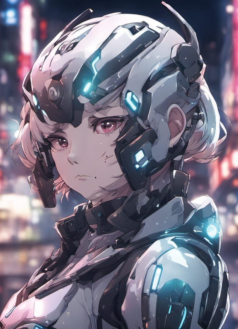 Futuristic Anime Girl  by @FREEQ