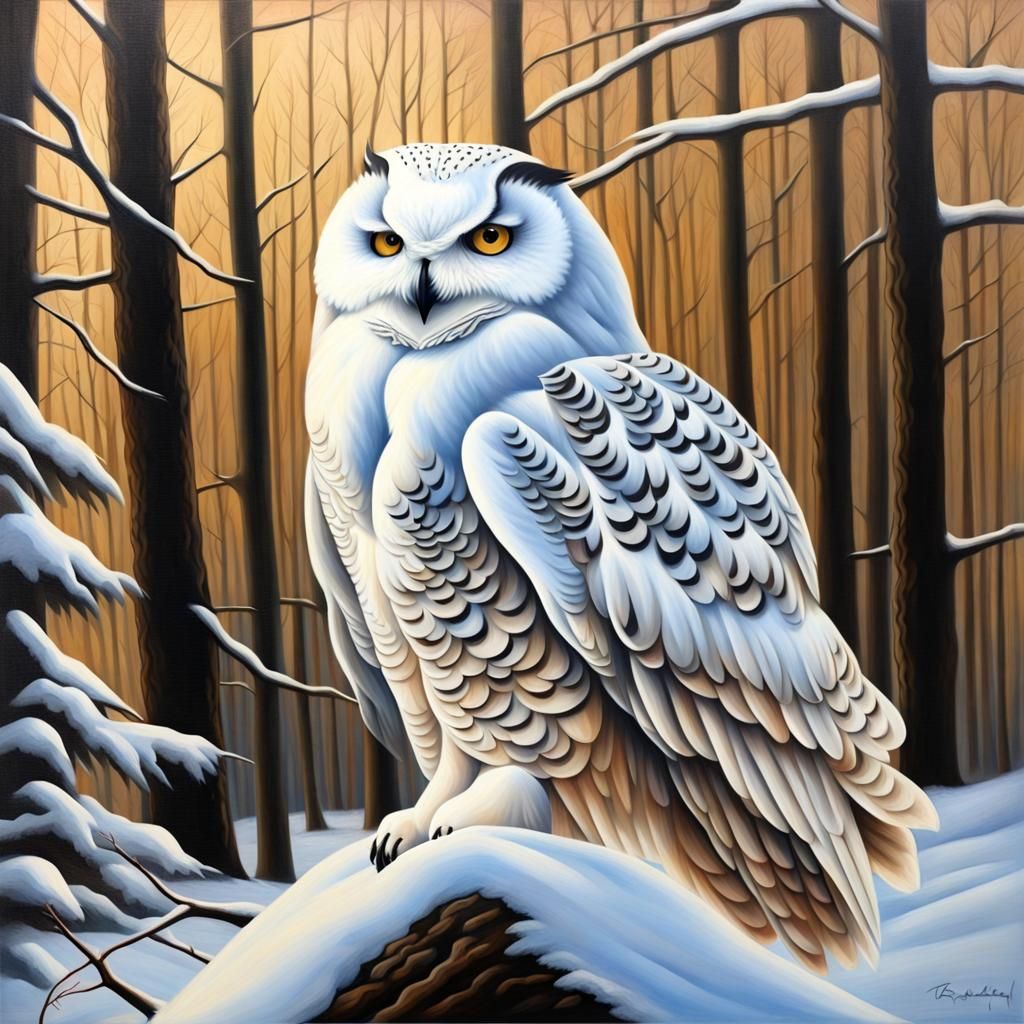 Snow Owl - AI Generated Artwork - NightCafe Creator