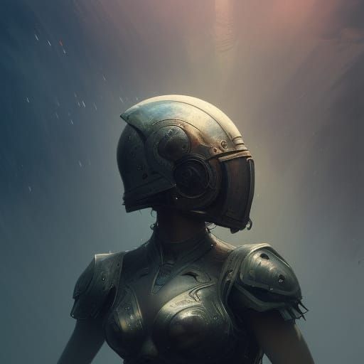 A cracked helmet