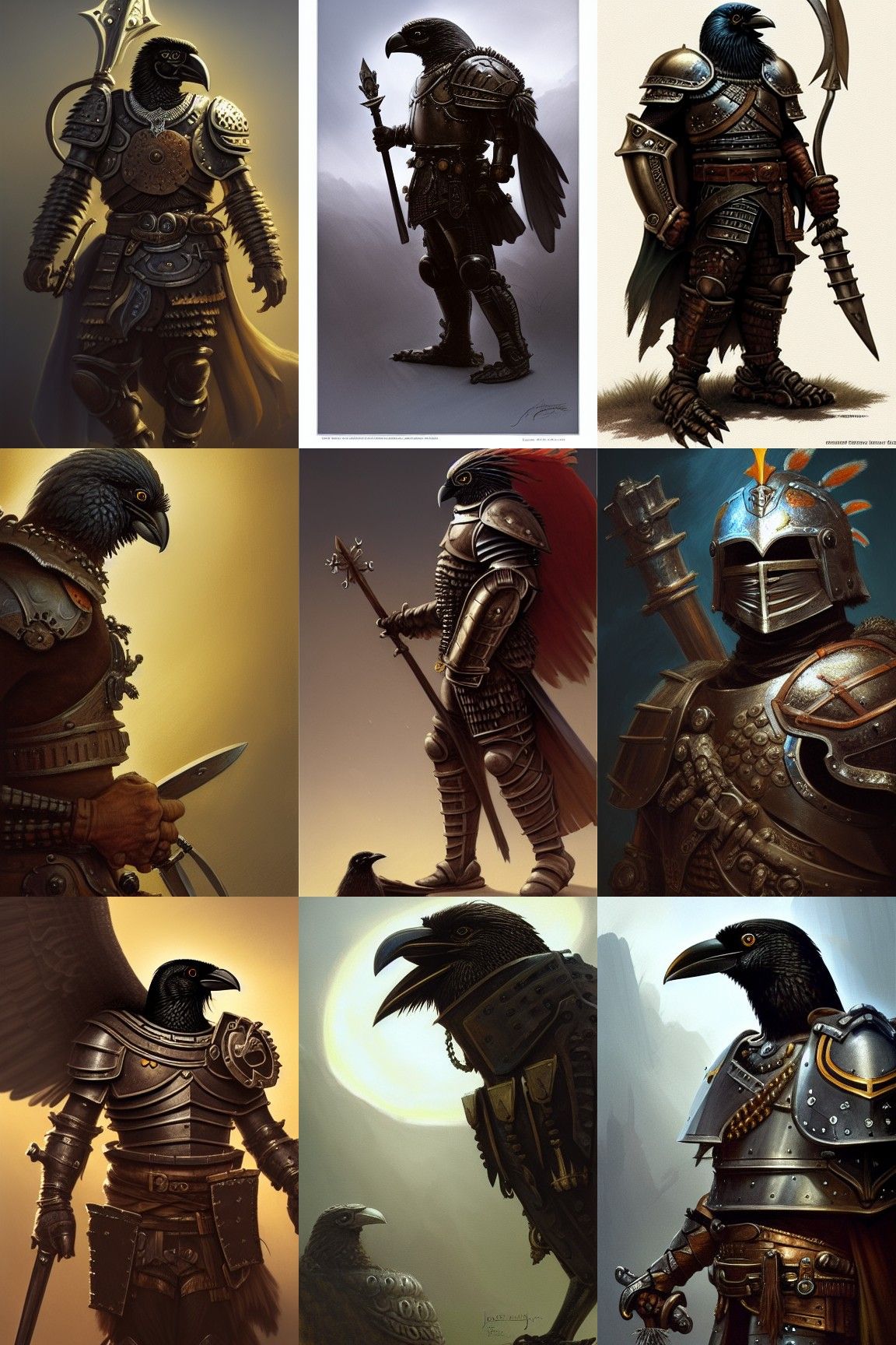 AI Art Generator: Dark Knight in brass armor decay