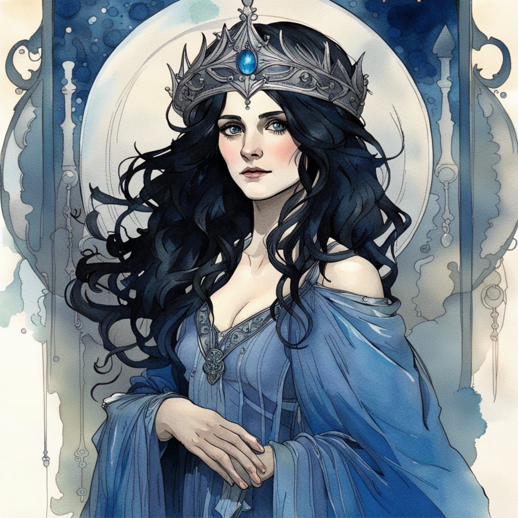 Young Rowena Ravenclaw | Ink Painting - AI Generated Artwork ...