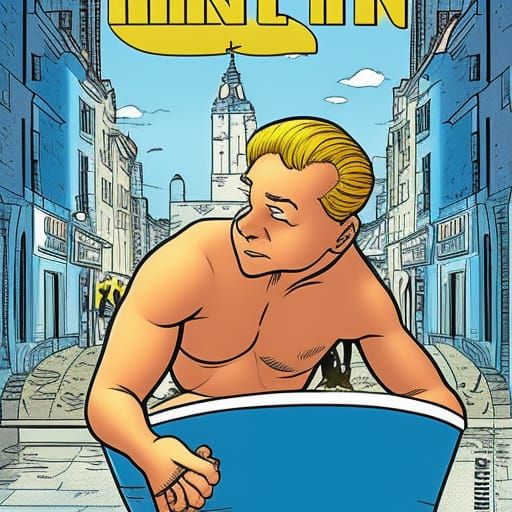 Tintin in the tub.