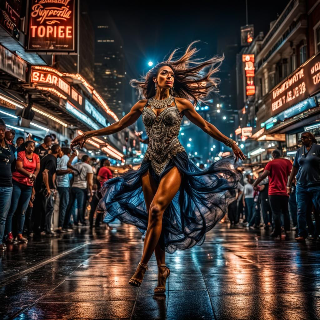 She dances and attracts attention