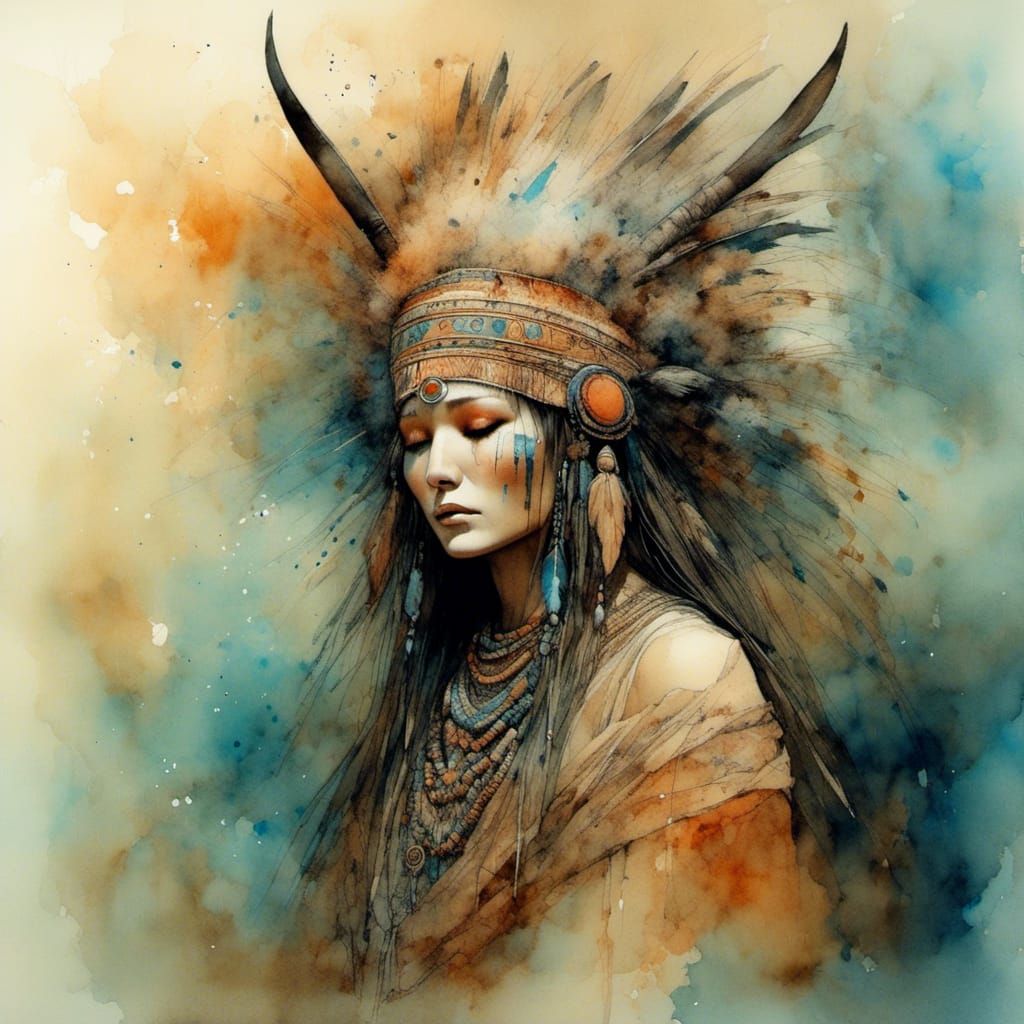 woman shaman - AI Generated Artwork - NightCafe Creator