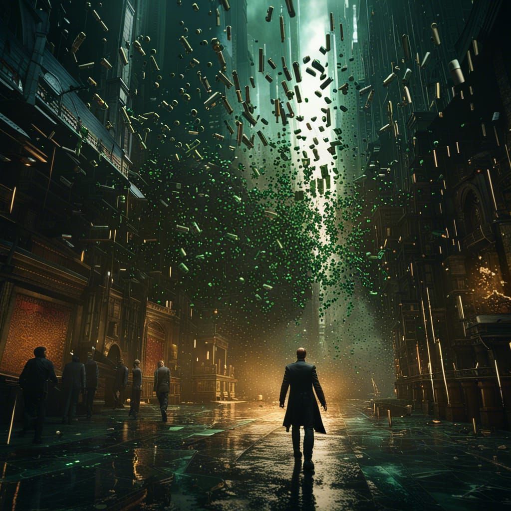 The Matrix, flying bullets, a masterpiece, 8k resolution, dark fantasy ...