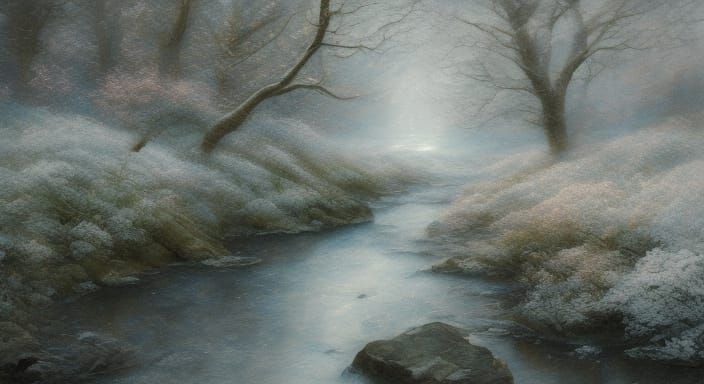 Ethereal Portrait of a Figure in Soft Pastel Gradients