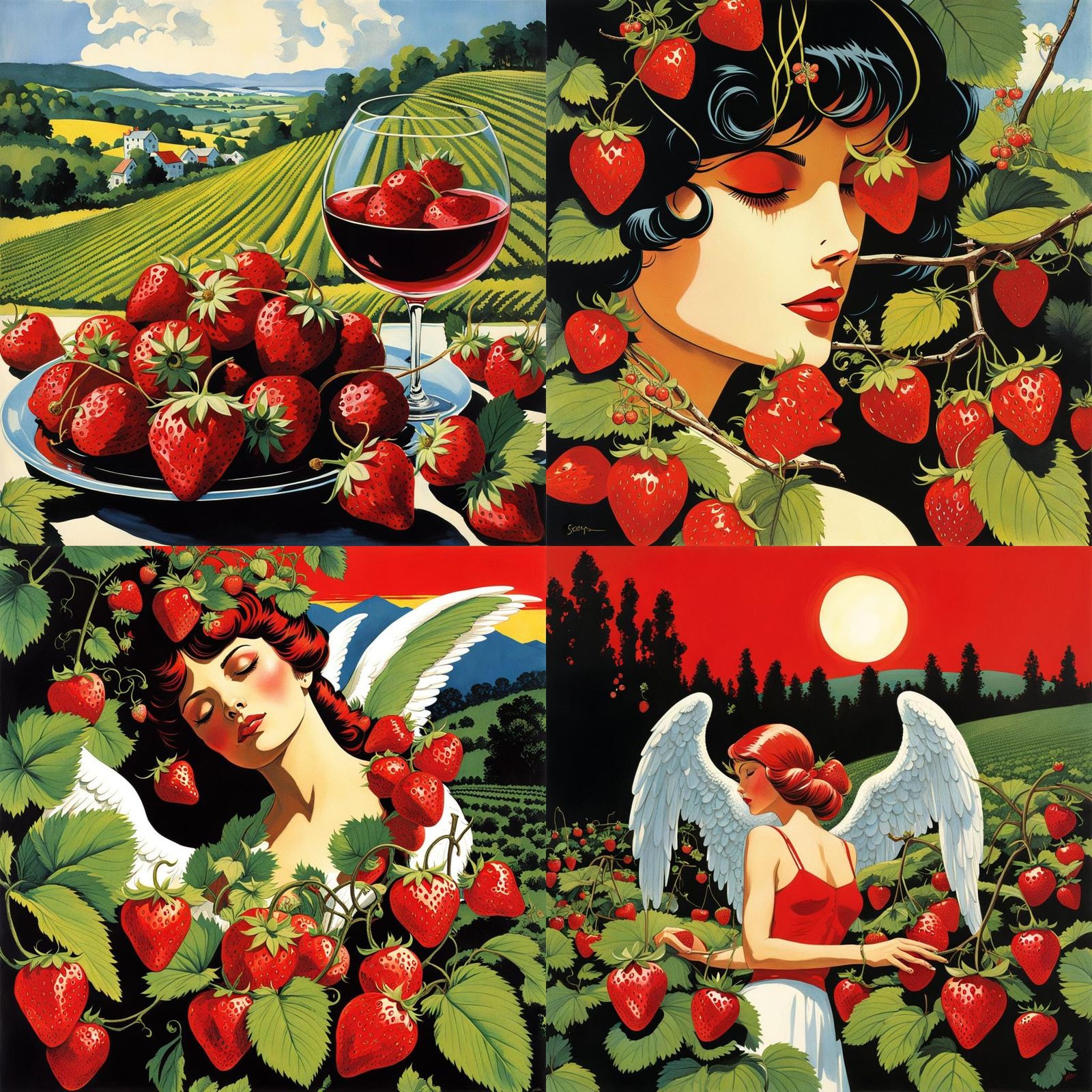 Strawberries, cherries and an angel′s kiss in spring My summer wine is