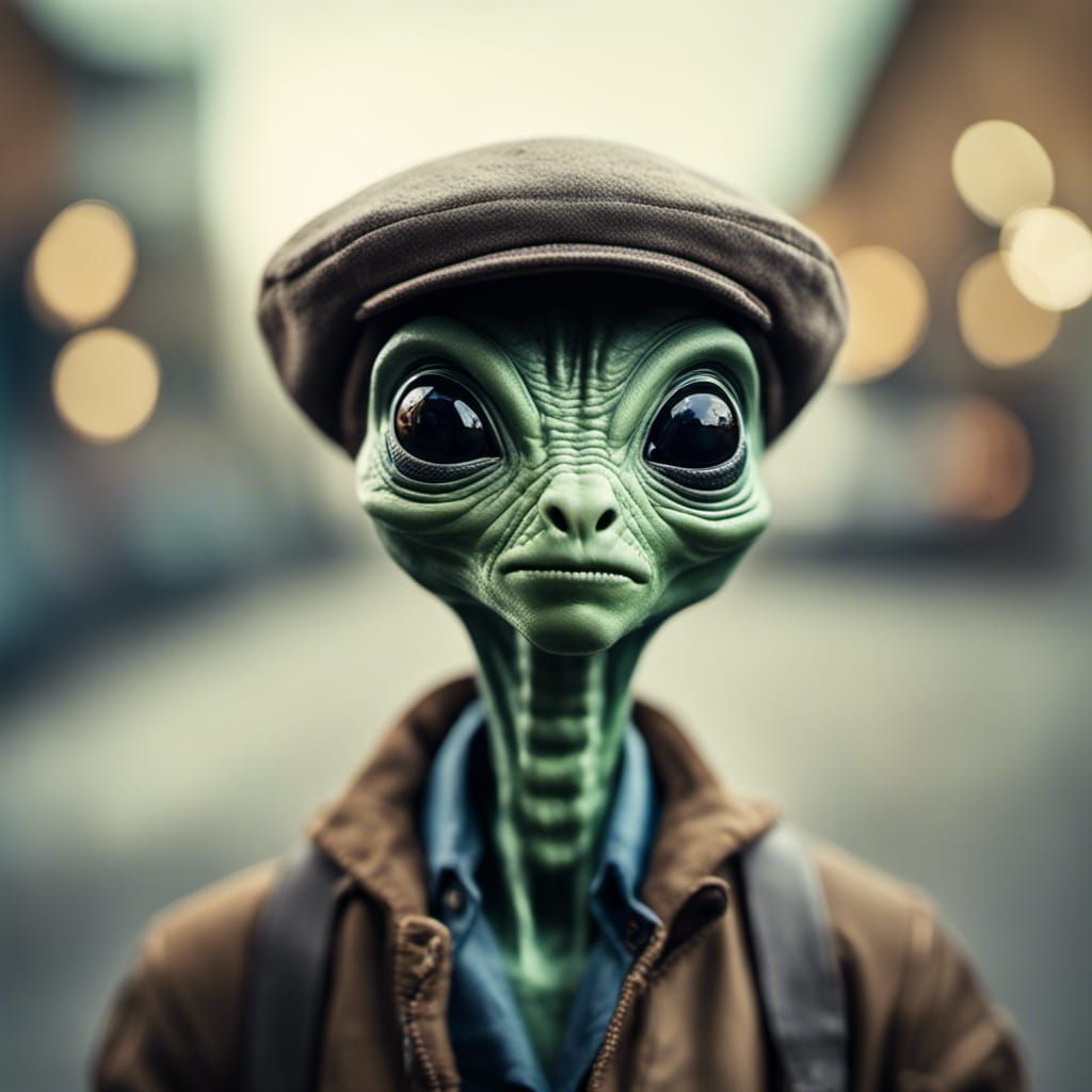 Alien with a flat cap...