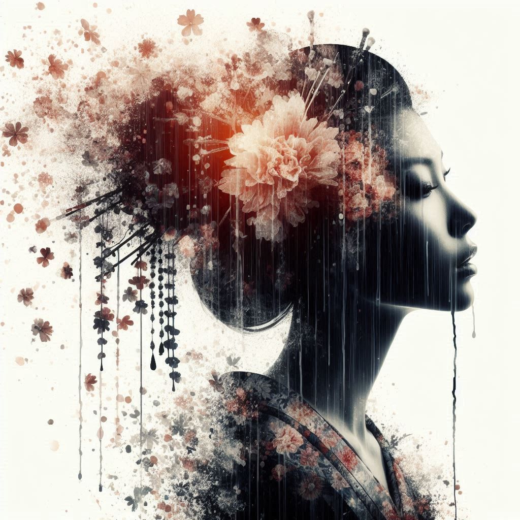 double exposure beautiful fantasy portrait landscape..
