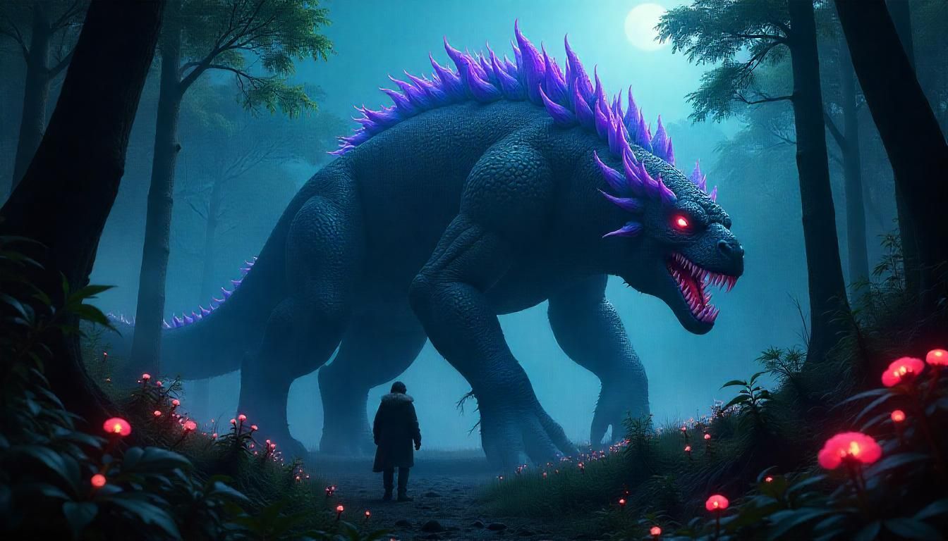 The Beast Crosses The Forest Path