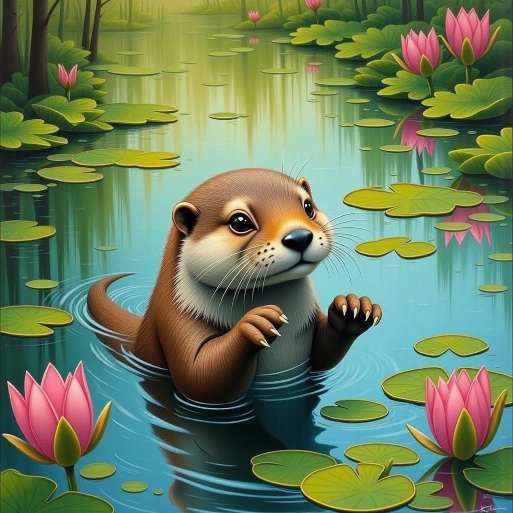  <lora:Green Flux:1.0> otter